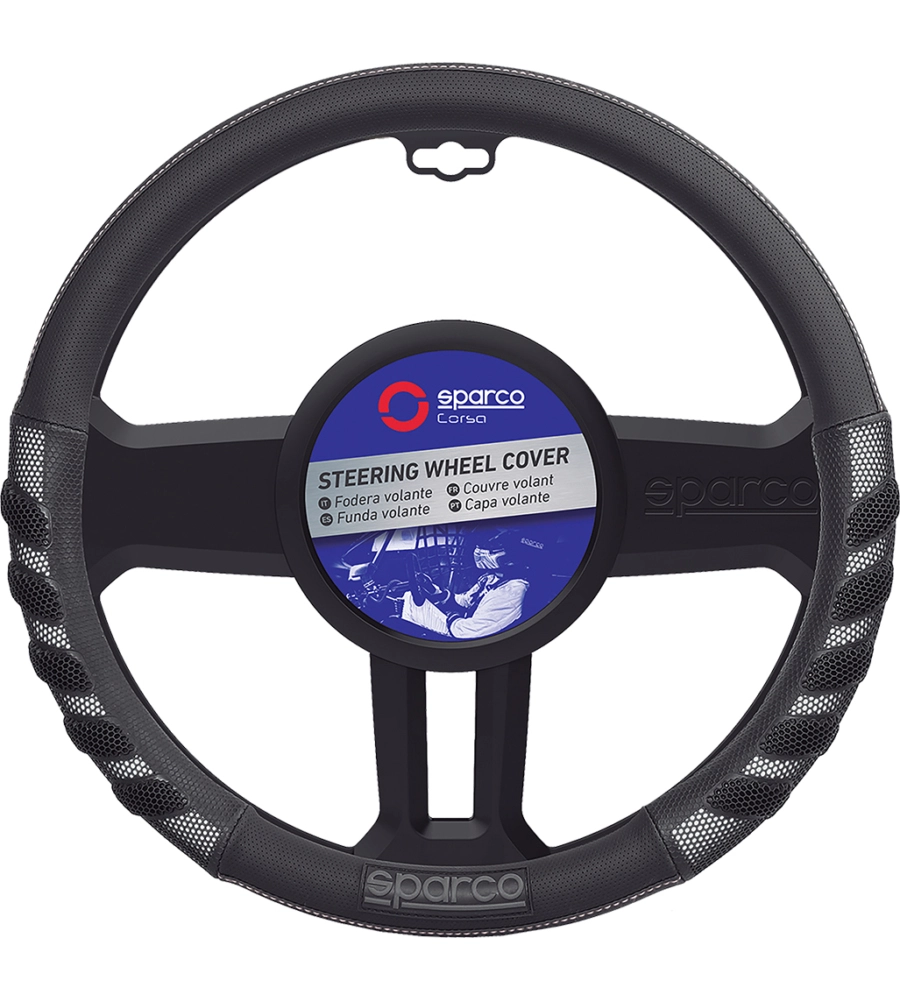 COPRIVOLANTE AUTO UNIVERSALE SPARCO GRIGIO/NERO ANTI DISSOLVENZA - SPS101
